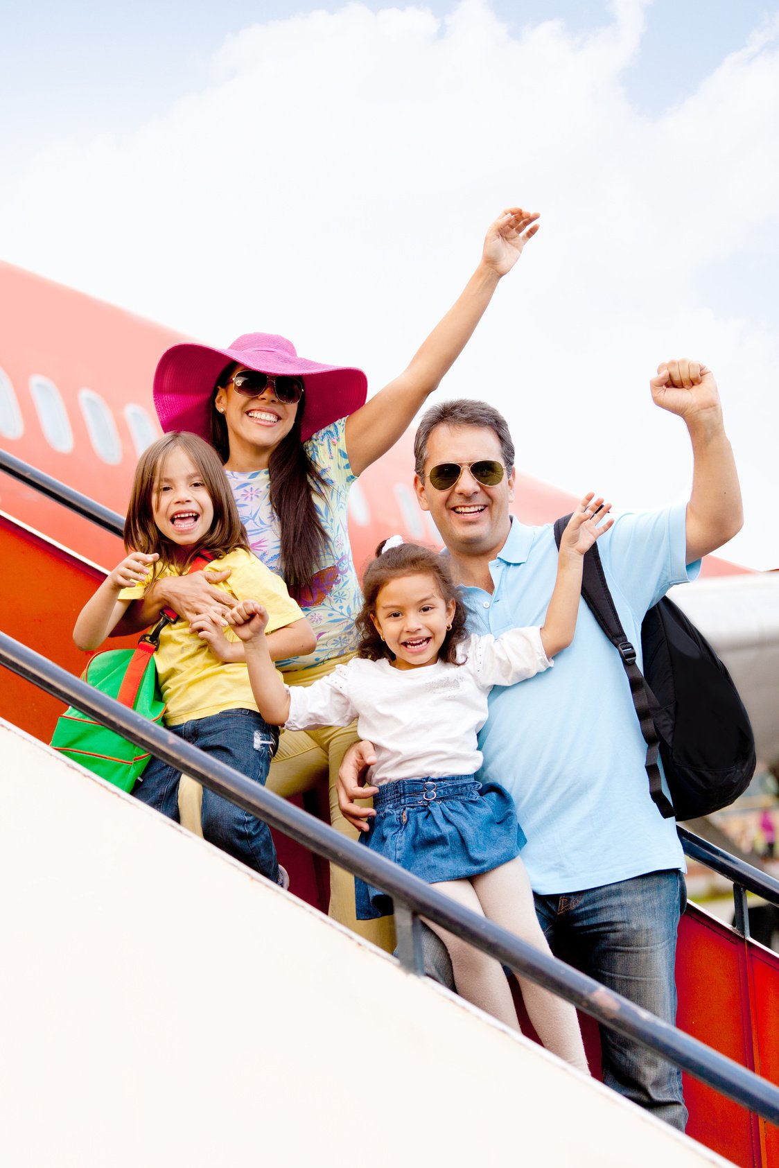 Family Traveling by Airplane